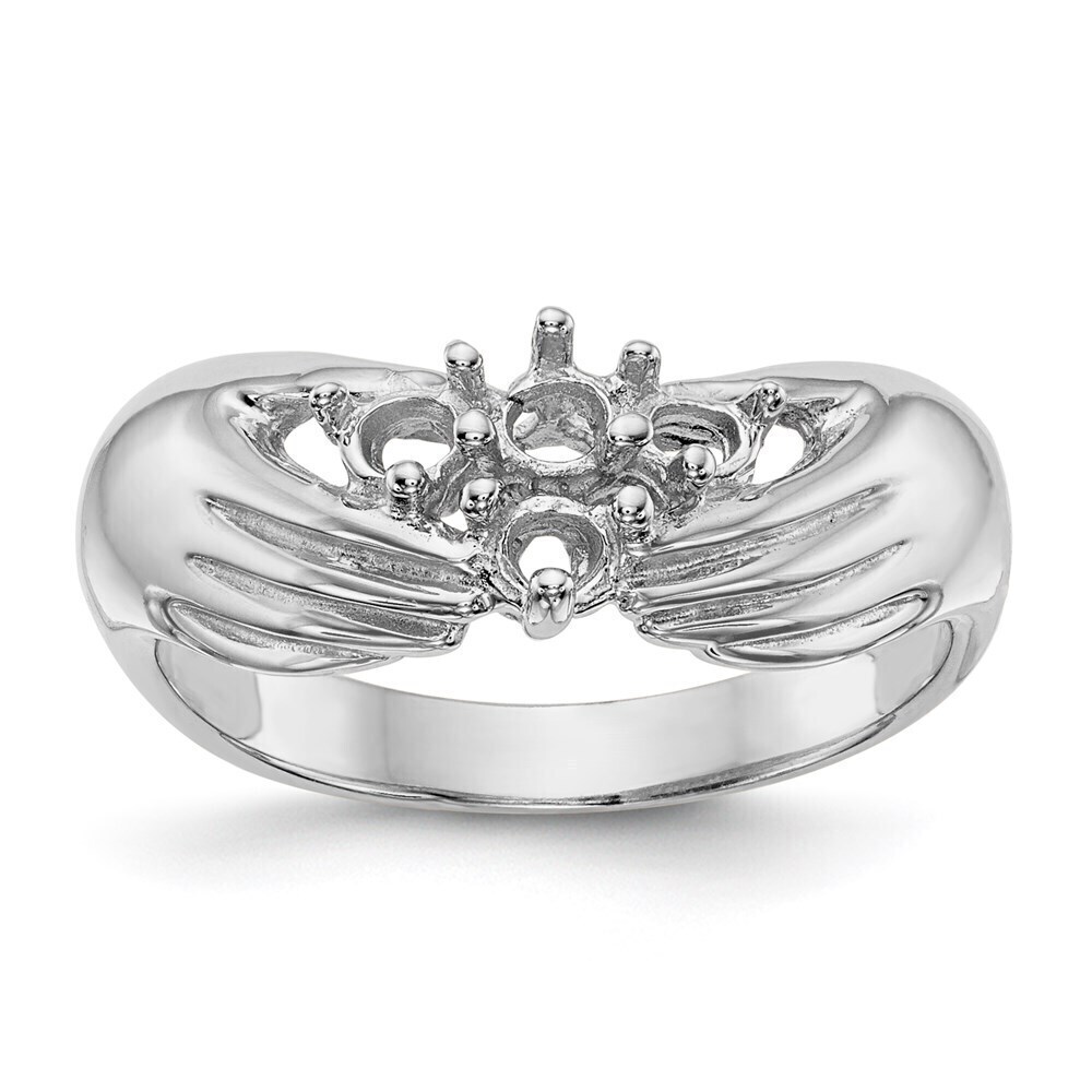 Kazi Luxury 14k White Gold 4 Stone Family Ring Mounting
